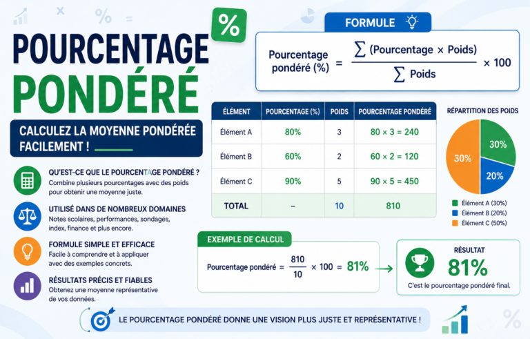 pourcentage pondéré