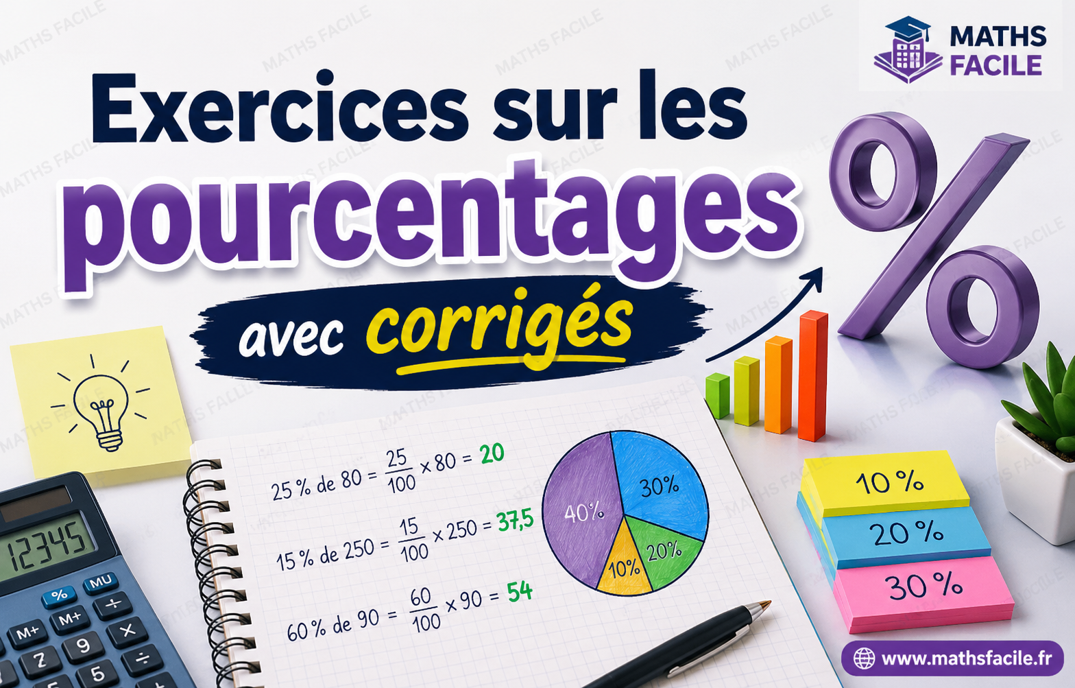 You are currently viewing Exercices sur les Pourcentages avec Corrigés : Apprenez Pas à Pas