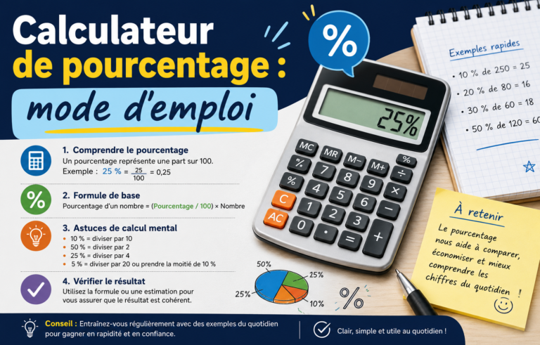Calculateur de pourcentage : mode d'emploi