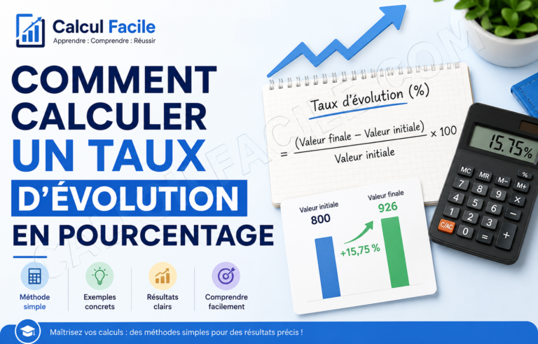Comment calculer un taux d'évolution en pourcentage
