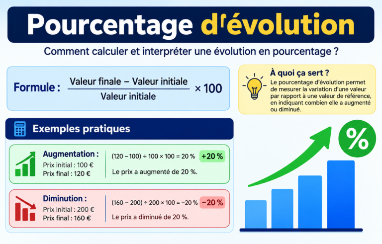 Pourcentage d'évolution
