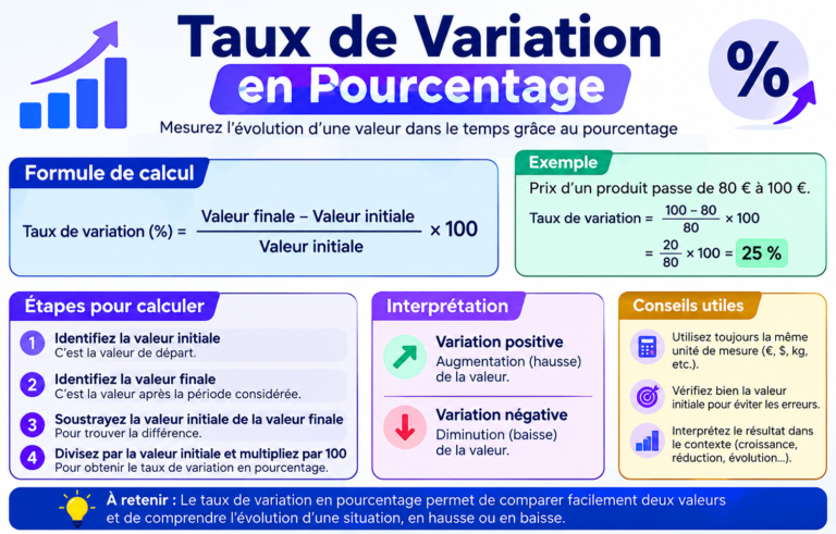 taux de variation pourcentage