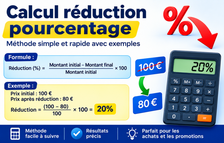 calcul réduction pourcentage